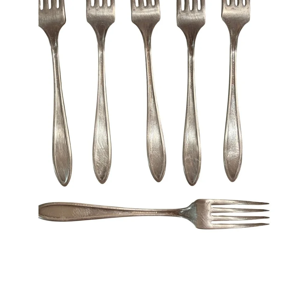 Set of (11) Community Plate (Oneida) ADAM 1917 Silverplate Forks Monogrammed